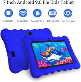 img 3 attached to 👧 7 Inch Kids Tablet with Android 9.0, WiFi, Parental Control | Preloaded Learning Apps & Games | Kids-Proof Case (Blue)
