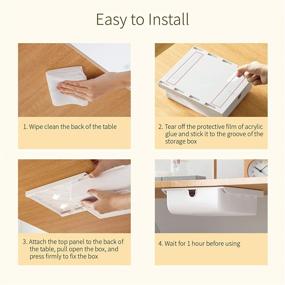 img 1 attached to 🗄️ Maximize Space and Minimize Clutter with our Under Desk Storage: Hidden Self-Adhesive Drawer for Office/Kitchen/Cabinet/Makeup/Desktop