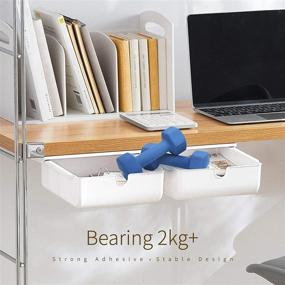 img 2 attached to 🗄️ Maximize Space and Minimize Clutter with our Under Desk Storage: Hidden Self-Adhesive Drawer for Office/Kitchen/Cabinet/Makeup/Desktop