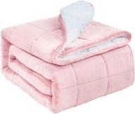 ❤️ uttermara sherpa fleece weighted blanket: 20lbs full size for adults - cozy plush flannel, relaxing & calming bed blanket - fluffy warm pink snuggle blanket, 60" x 80 logo