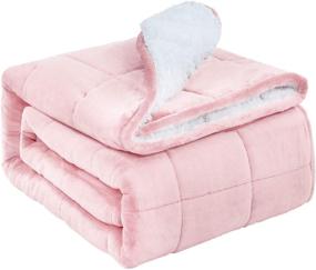 img 4 attached to ❤️ Uttermara Sherpa Fleece Weighted Blanket: 20lbs Full Size for Adults - Cozy Plush Flannel, Relaxing & Calming Bed Blanket - Fluffy Warm Pink Snuggle Blanket, 60" x 80