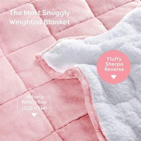 img 3 attached to ❤️ Uttermara Sherpa Fleece Weighted Blanket: 20lbs Full Size for Adults - Cozy Plush Flannel, Relaxing & Calming Bed Blanket - Fluffy Warm Pink Snuggle Blanket, 60" x 80