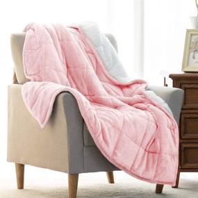 img 2 attached to ❤️ Uttermara Sherpa Fleece Weighted Blanket: 20lbs Full Size for Adults - Cozy Plush Flannel, Relaxing & Calming Bed Blanket - Fluffy Warm Pink Snuggle Blanket, 60" x 80