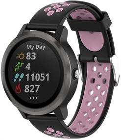 img 3 attached to 🌸 Meifox Vivoactive 3 Bands: Black Pink Silicone Replacement Bands for Garmin Vivoactive 3 / Vivoactive 3 Music / Forerunner 645 Music