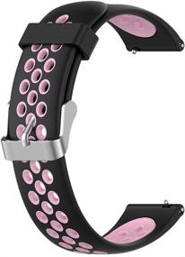 img 2 attached to 🌸 Meifox Vivoactive 3 Bands: Black Pink Silicone Replacement Bands for Garmin Vivoactive 3 / Vivoactive 3 Music / Forerunner 645 Music