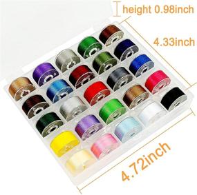 img 3 attached to 🧵 New brothread 25pcs Assorted Colors Prewound Bobbin Thread for Embroidery and Sewing Machine - 70D/2 (60WT) Plastic Size A SA156 - DIY Embroidery and Sewing Thread