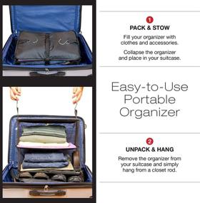 img 3 attached to Portable Hanging Storage Organizer with Zippered Compartment - Ideal for Travel and Efficient Packing