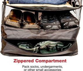 img 1 attached to Portable Hanging Storage Organizer with Zippered Compartment - Ideal for Travel and Efficient Packing