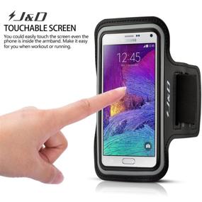 img 3 attached to 🏃 J&D Armband: A Perfect Galaxy Note 4 Armband for Workout Running with Key Holder Slot and Earphone Connection - Blue