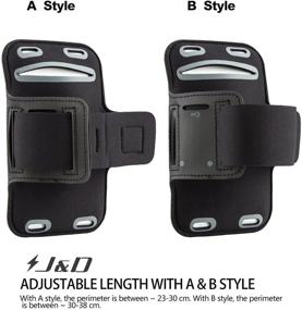 img 1 attached to 🏃 J&D Armband: A Perfect Galaxy Note 4 Armband for Workout Running with Key Holder Slot and Earphone Connection - Blue