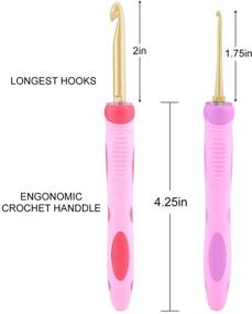 img 1 attached to 🧶 Ultimate Crochet Hook Set: Interchangeable Aluminum Heads with Ergonomic Silicone Handles - Ideal for Arthritic Hands (12 Sizes)