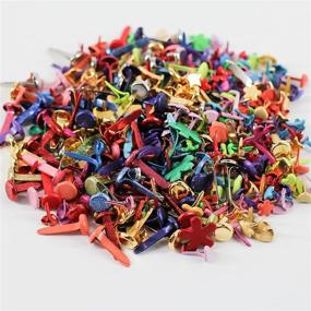 img 1 attached to Mini Brad, 500 Pcs Paper Fasteners: Round Copper Metal Crayon Nails for Scrapbooking Crafts DIY with Storage Box and Punch - Shop Now!