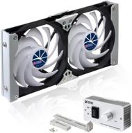 🌬️ titan ttc-sc09tz(b): double refrigerator side vent fan + speed controller for rv, motorhome, caravan - 12v/24v dc, 120mm multi-function rack mount логотип