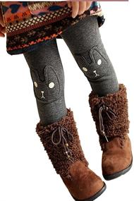 img 2 attached to 👧 Printed Fleece Winter Leggings for Girls' Clothing