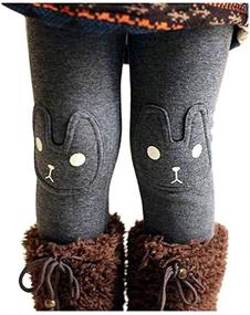 img 4 attached to 👧 Printed Fleece Winter Leggings for Girls' Clothing