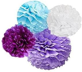 img 4 attached to 🎉 Purple, Lavender, White & Blue Charmed Tissue Pom Poms - Set of 8 (10 inch, 15 inch & 8 inch)