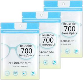 img 4 attached to 👓 Premium Microfiber Anti-Fog Eyeglasses Cleaning Cloth - Lens Wipes for Electronic Device Screens (Set of 3 Anti-Fog Cloths)