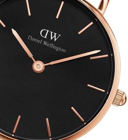 img 1 attached to Часы Petite Cornwall от Daniel Wellington с черным браслетом NATO.