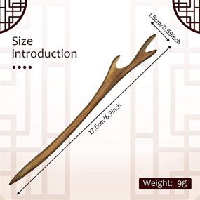 img 3 attached to 🌸 Classic Style Japanese Hair Chopstick for Women - Handmade Wooden Hair Sticks for Bun Maker, Chinese Hair Pins for Long Hair: A Chignon Maker and Trendy Hair Accessory (8 Pieces)