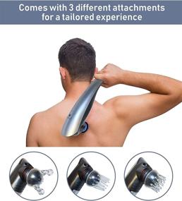 img 1 attached to 💆 SS Styles II Percussion Body Massager - 3 Attachments for Knots, Pain, Stiffness & Fatigue Relief in Neck, Shoulders, Feet, Hips, Back, Thigh & More - Ideal for Home & Travel Use