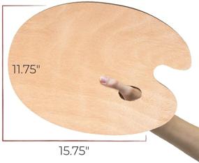 img 2 attached to 🎨 Academy Art Supply - Extra-Large Oval Wooden Painting Palette - 11.75 x 15.75 inches