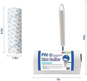 img 1 attached to PAIU Large Lint Roller - 6.3 inches - Extra Sticky - For Clothes, Carpet, Car Seats - Removes Pet Hair - Includes Brush, Refill (60 Sheets) & Dust Cover