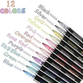 img 3 attached to 🖍️ Super Squiggles Outline Markers-12 Colors: Shimmer, Double Line, Metallic