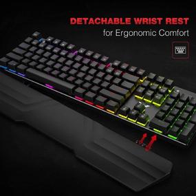 img 2 attached to 🎮 Havit Mechanical Keyboard and Mouse Combo: RGB Gaming 104 Keys with Detachable Wrist Rest, Programmable Mouse, and Large Mouse Pad for PC Gamers