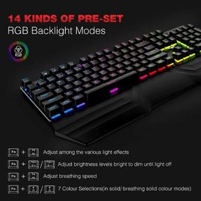 img 3 attached to 🎮 Havit Mechanical Keyboard and Mouse Combo: RGB Gaming 104 Keys with Detachable Wrist Rest, Programmable Mouse, and Large Mouse Pad for PC Gamers