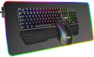 🎮 havit mechanical keyboard and mouse combo: rgb gaming 104 keys with detachable wrist rest, programmable mouse, and large mouse pad for pc gamers логотип