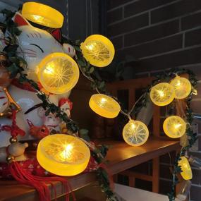 img 4 attached to 🍋 Lively Lemon Decor String Lights: 20 LED Fairy Night Lights for Home, Room, and Garden Decoration - Battery Powered