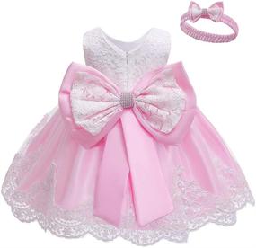 img 4 attached to 👸 LZH Princess Bowknot Dresses: Perfect Girls' Clothing for Birthday and Wedding Celebrations