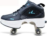 🚀 retractable outdoor roller skates for women, girls, and men - deformation sneaker kick roller shoes логотип