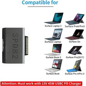 img 2 attached to 🔌 Sisyphy Surface Connect to USBC Charger Adapter: Compatible with Microsoft Surface Go 1/2 Pro 7/6/5/4/3 Laptop - Works with 15V 45W USBC Charger + USB3.0 Port (Adapter Only)