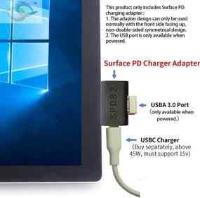 img 1 attached to 🔌 Sisyphy Surface Connect to USBC Charger Adapter: Compatible with Microsoft Surface Go 1/2 Pro 7/6/5/4/3 Laptop - Works with 15V 45W USBC Charger + USB3.0 Port (Adapter Only)