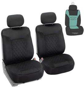 img 4 attached to 🌟 FH Group Neosupreme Diamond Design Front Car Seat Cushions - Water Resistant, Durable, Airbag Compatible - Universal Fit for Cars, Trucks, SUVs - Gift Included (Black)