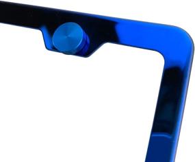 img 1 attached to 🔵 KA LEGEND Blue Chrome T304 Stainless Steel License Plate Frame: Secure Front or Rear Bracket for Unique Style and Durability