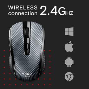 img 3 attached to 🖱️ Sleek and Silent: Introducing the Shhhmouse i440 – Portable Wireless Mouse with USB Receiver – Enhancing Multi-Surface Operations – 3 Sensitivity Levels – Works flawlessly with Laptops, Computers, Macs, and PCs [Gray & Black]