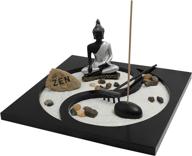 🧘 zen garden set with buddha, rake, sand and rock garden, incense holder – royal brands for peace and tranquility (9"x9"x6") логотип