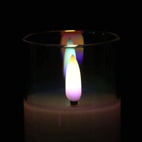 img 3 attached to 🕯️ Pearlescent Glass Flameless LED Candles, Set of 4 - White Slim Battery Operated Candles with Remote, Warm White Light, Batteries Included