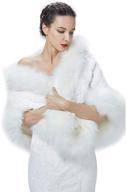 plus size women's faux fur shawl: warm stole wrap shrug for winter wedding dress & evening party logo