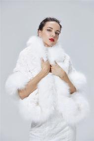 img 2 attached to Plus Size Women's Faux Fur Shawl: Warm Stole Wrap Shrug for Winter Wedding Dress & Evening Party