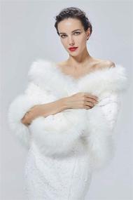 img 3 attached to Plus Size Women's Faux Fur Shawl: Warm Stole Wrap Shrug for Winter Wedding Dress & Evening Party