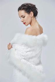 img 1 attached to Plus Size Women's Faux Fur Shawl: Warm Stole Wrap Shrug for Winter Wedding Dress & Evening Party