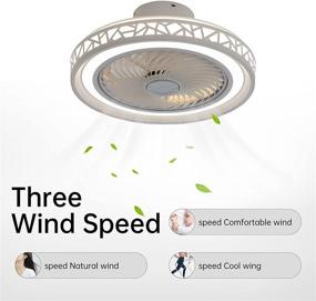 img 1 attached to 🔦 JUTIFAN 20" LED Thin Enclosed Ceiling Fan with Lights - Remote Control Flush Mount, Dimmable, 3 Colors, 3 Speeds, Smart Timing - Ideal for Living Room & Children's Room