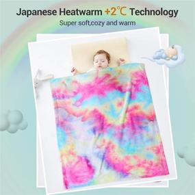 img 3 attached to 🌈 Elegear Rainbow Throw Blanket: Super Soft Tie-dye Flannel Blanket for Baby, Sofa, and Bed – Warm Cozy Decorative Blanket for Kids and Pets, Perfect Baby Shower Gift