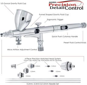 img 3 attached to 🖌️ High Precision Detail Control Dual-Action Gravity Feed Airbrush Professional Set - Master Airbrush G444-SET with ARC Link Card Included