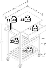 img 3 attached to 🛒 Conifferism Kitchen Cart: Portable Microwave Cart with Storage and Wheels in Black for Efficient Dining Rooms and Kitchens