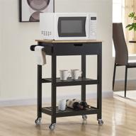 🛒 conifferism kitchen cart: portable microwave cart with storage and wheels in black for efficient dining rooms and kitchens logo