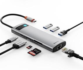 img 4 attached to 🔌 Baseus 8 in 1 USB C Hub: 4K HDMI, USB 3.0, TF/SD Reader, Ethernet, Power Delivery - MacBook Pro, Surface Pro, iPad Pro Compatible